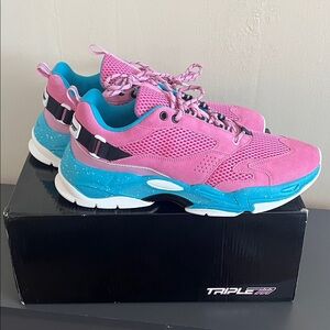 Triple 7 Pink and Blue Athletic Shoes